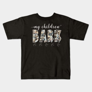 My children bark - Floral pattern animal lover Kids T-Shirt